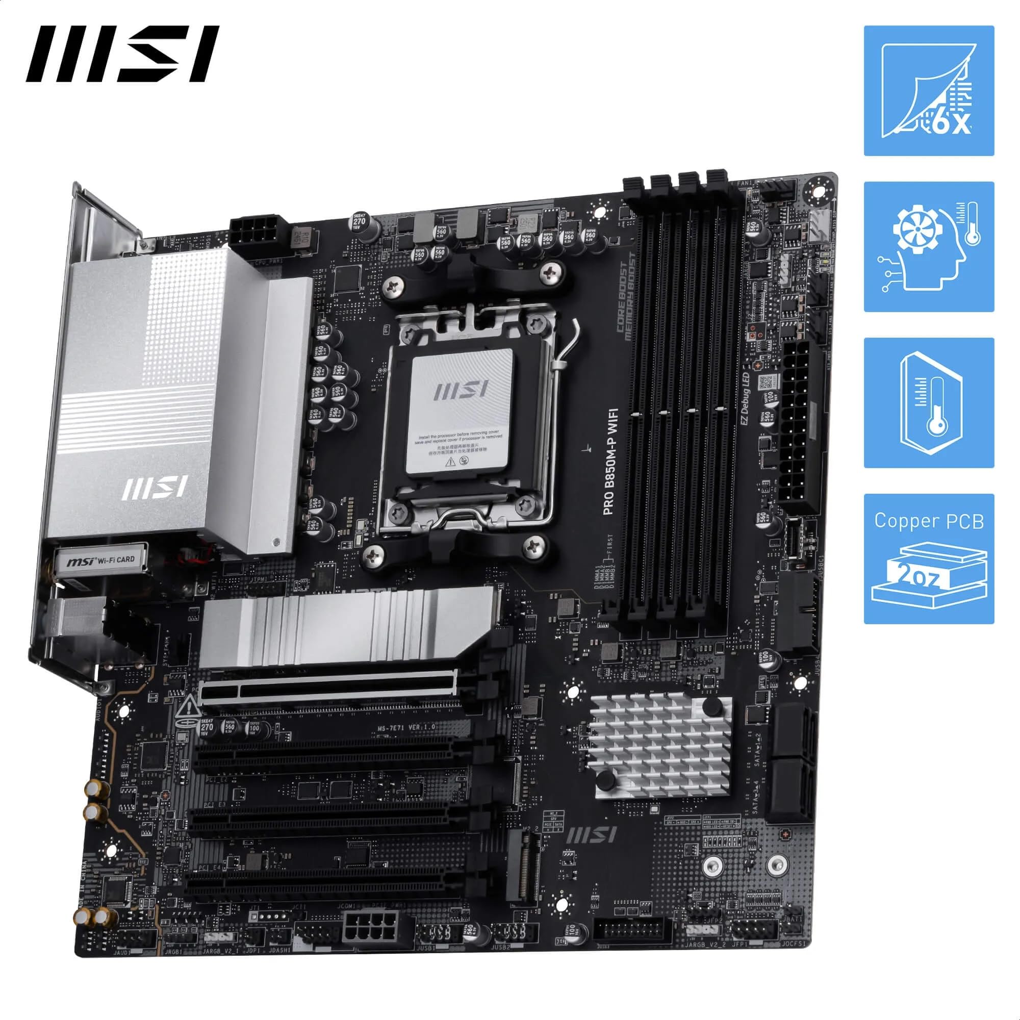 Amazon.com: MSI PRO B850M-P WiFi Motherboard, ATX - Supports AMD